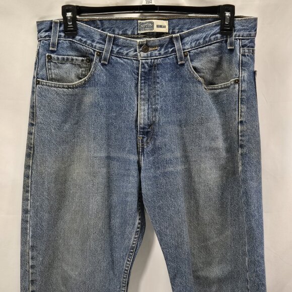 Levi Strauss Signature Traditional Regular Fit Men's Cotton Blue Jeans 36x30 - Picture 2 of 10